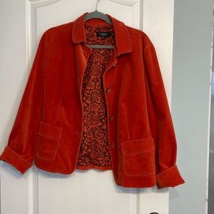 Talbots rusty orange corduroy blazer
